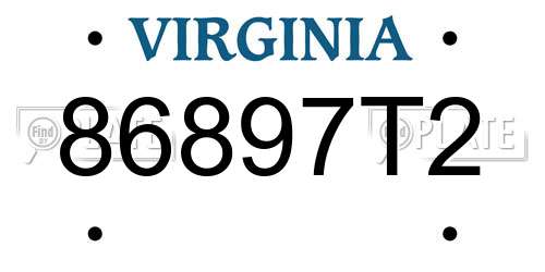 86897T2 Virginia License Plate