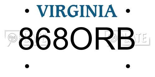 868ORB Virginia License Plate