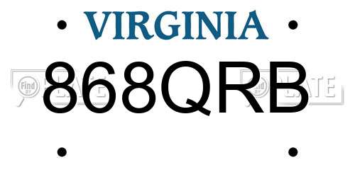 868QRB Virginia License Plate