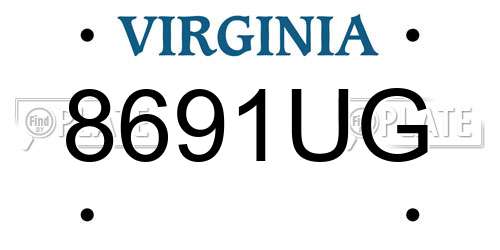 8691UG Virginia License Plate