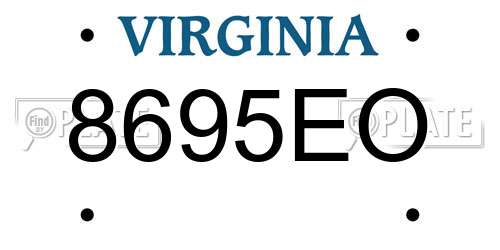 8695EO Virginia License Plate
