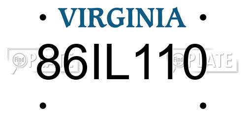 86IL110 Virginia License Plate