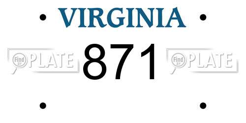 871 Virginia License Plate