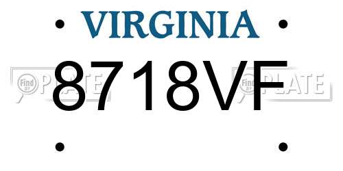 8718VF Virginia License Plate