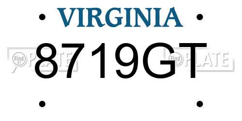 8719GT Virginia License Plate