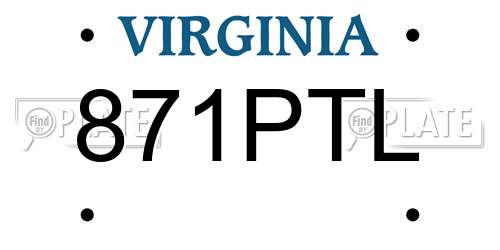 871PTL Virginia License Plate