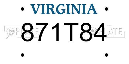 871T84 Virginia License Plate
