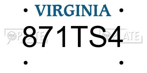 871TS4 Virginia License Plate