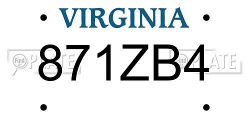 871ZB4 Virginia License Plate