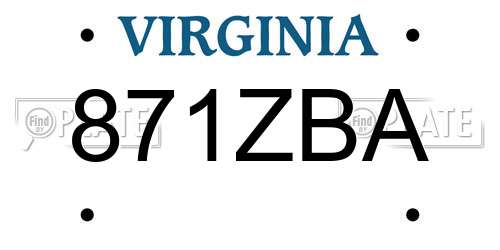 871ZBA Virginia License Plate