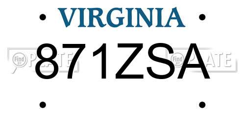 871ZSA Virginia License Plate