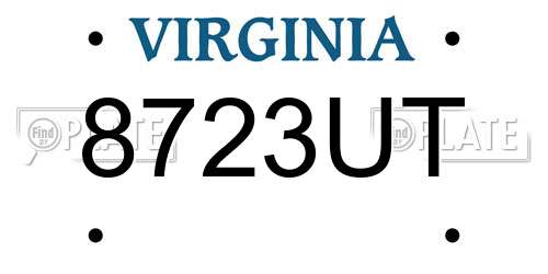 8723UT Virginia License Plate