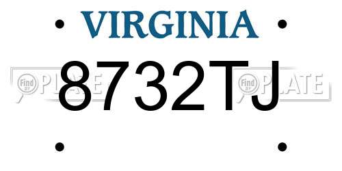 8732TJ Virginia License Plate
