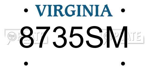8735SM Virginia License Plate
