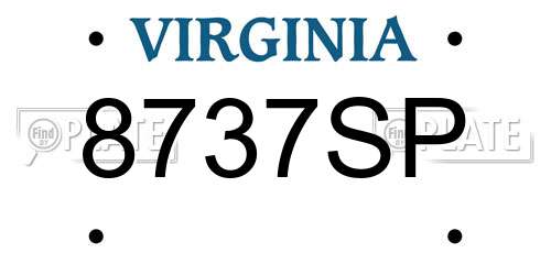 8737SP Virginia License Plate