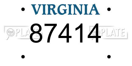 87414 Virginia License Plate