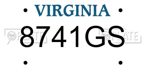 8741GS Virginia License Plate