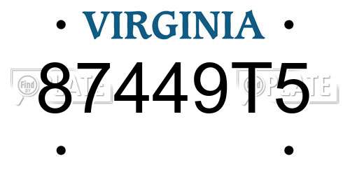 87449T5 Virginia License Plate