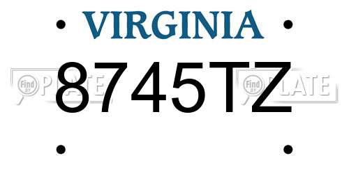 8745TZ Virginia License Plate