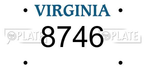 8746 Virginia License Plate