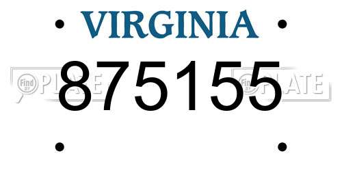 875155 Virginia License Plate
