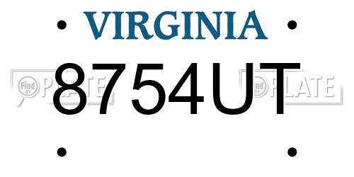 8754UT Virginia License Plate