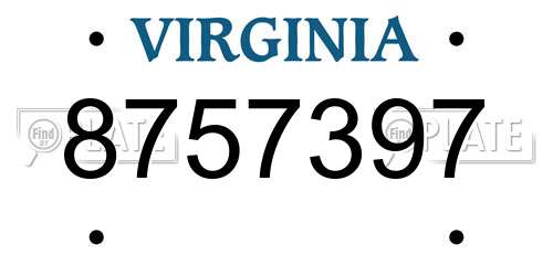 8757397 Virginia License Plate
