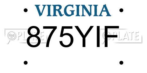 875YIF Virginia License Plate