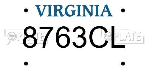 8763CL Virginia License Plate