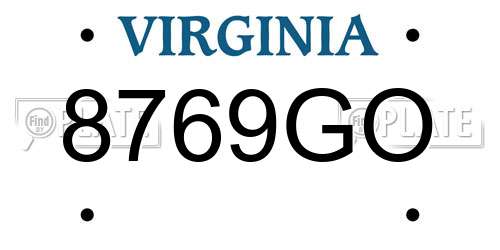 8769GO Virginia License Plate