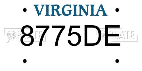 8775DE Virginia License Plate