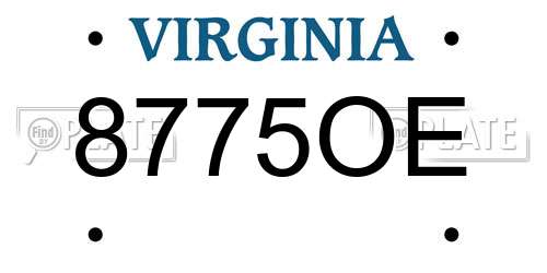 8775OE Virginia License Plate