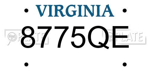 8775QE Virginia License Plate