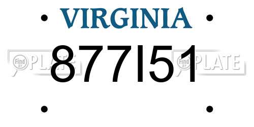 877I51 Virginia License Plate