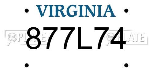 877L74 Virginia License Plate