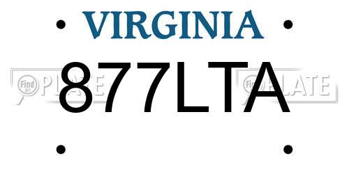 877LTA Virginia License Plate