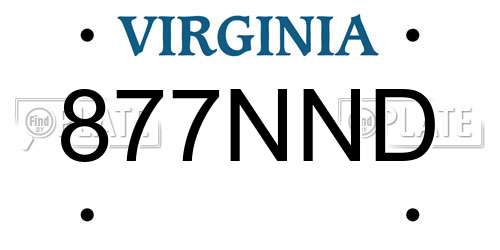 877NND Virginia License Plate