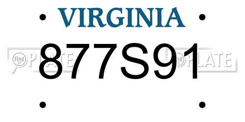 877S91 Virginia License Plate