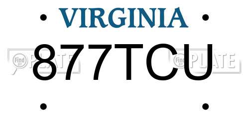 877TCU Virginia License Plate