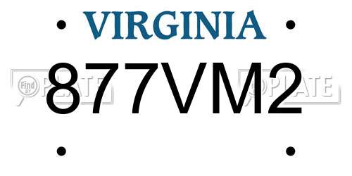 877VM2 Virginia License Plate