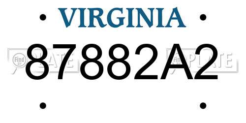 87882A2 Virginia License Plate