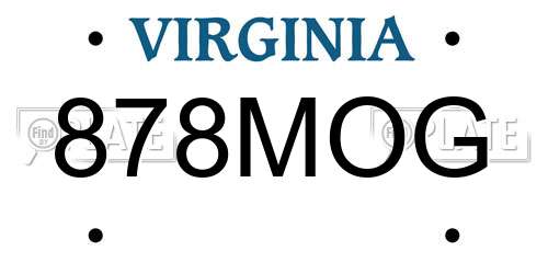 878MOG Virginia License Plate