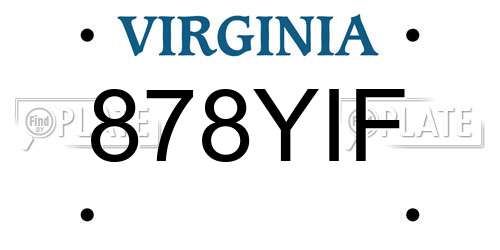 878YIF Virginia License Plate