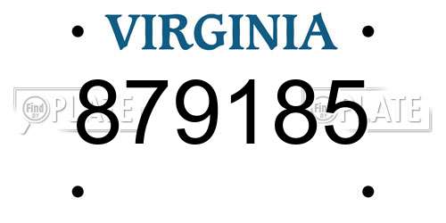 879185 Virginia License Plate