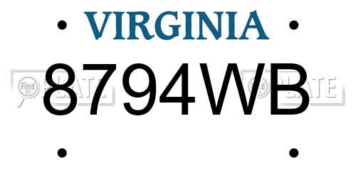 8794WB Virginia License Plate