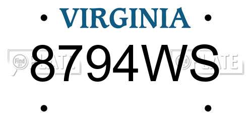 8794WS Virginia License Plate