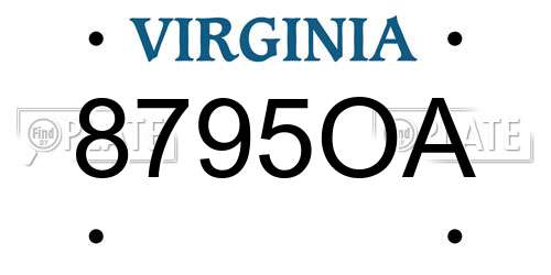 8795OA Virginia License Plate