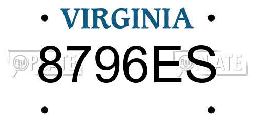 8796ES Virginia License Plate