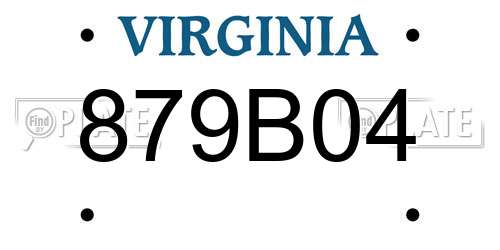 879B04 Virginia License Plate