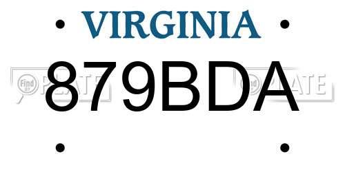 879BDA Virginia License Plate